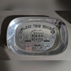Wilton Silver Embossed 'Bless This House' Serving Tray